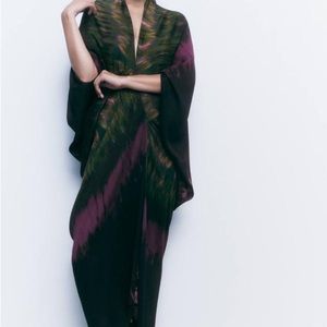 ZARA MULTI OMBRÉ CAFTAN, M/L DRAPED beautiful CHIC! NWT